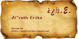 Éreth Erika névjegykártya